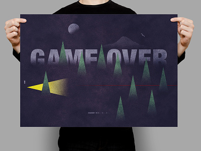 Game Over | Typographical Project ending gameover graphics gun humour illustration minimal simple trees typography