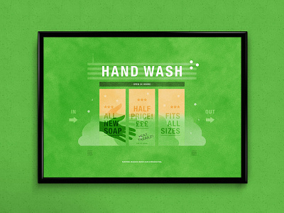 Hand Wash Station | Typographical Poster clean funny graphics humour hygiene illustration parody service simple wash