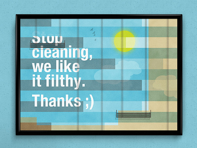 Filthy Skyscraper | Typographical Poster cleaner dirty funny graphics humour illustration message parody simple skyscraper