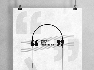 Only the Music Speaks to Me | Typographical Poster asteriks graphics message minimal music poster simple songs speak typography