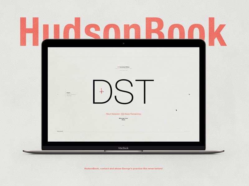 HudsonBook | Typographical Project ui design socialmedia saving daylight humour typography graphics simple