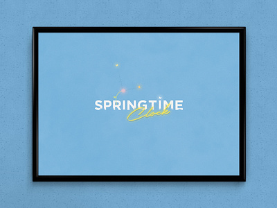 Springtime Clock | Typographical Poster clock graphics illustration minimal poster season shapes simple spring typography