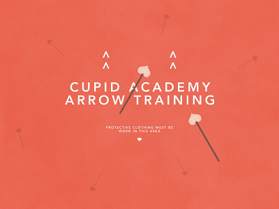 Cupid Arrow Training | Typographical Poster cupid funny graphics humour illustration minimal myth simple training typography
