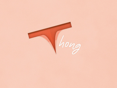 Thong | Typographical Poster clothing graphics illustration minimal poster red simple thong typography underwear