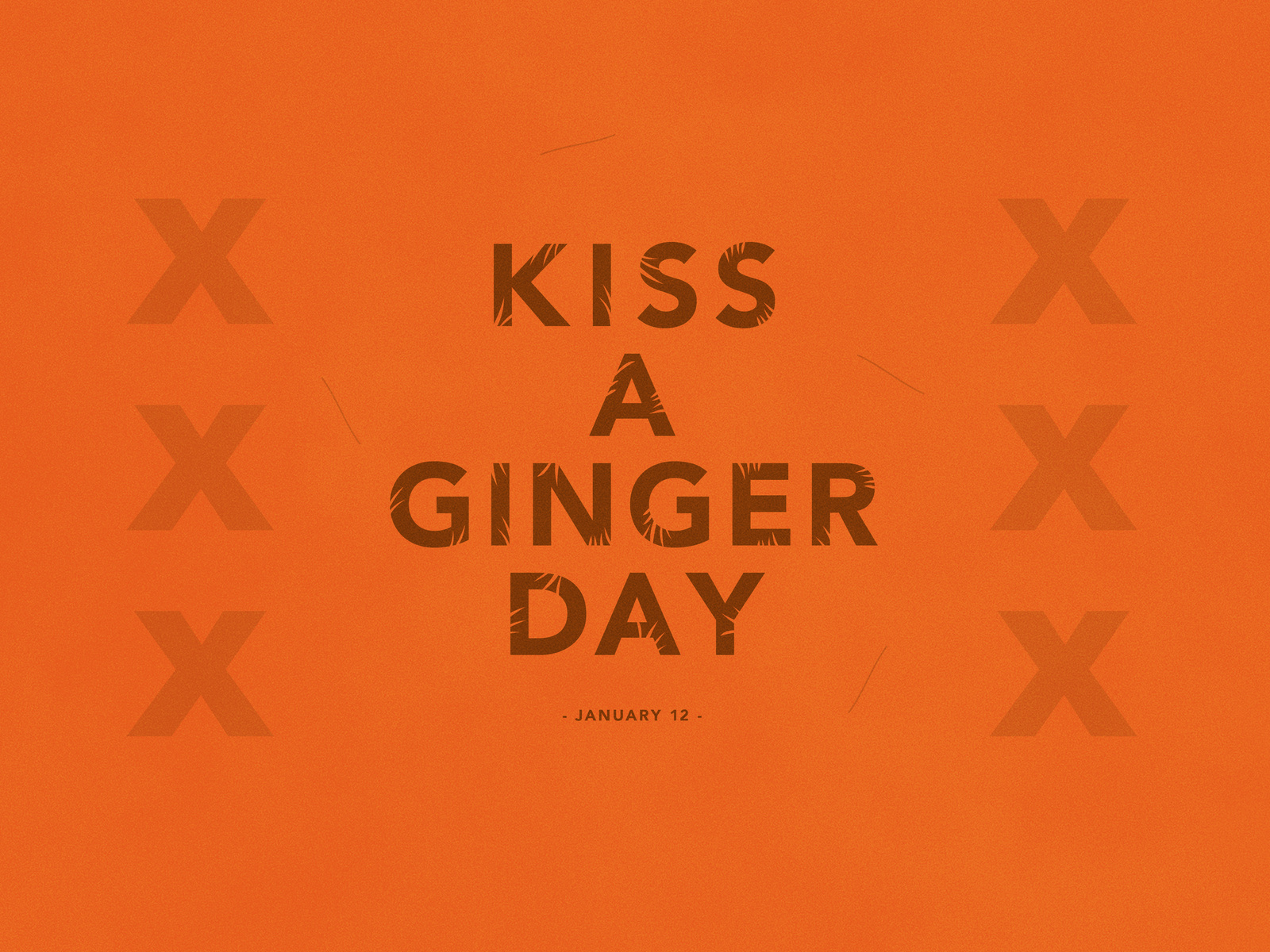 Kiss A Ginger Day Typographical Poster by Karl Bembridge on Dribbble