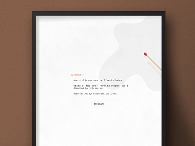 Misery | Movie Poster Design film graphics illustration minimal misery movie narrative poster simple typography