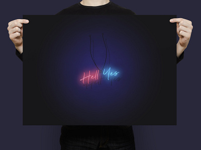 Hell Yes (Neon Necklace) | Typographical Poster accessories graphics illustration jewellery necklace phrase poster simple typography words