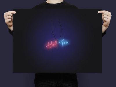 Hell Yes (Neon Necklace) | Typographical Poster