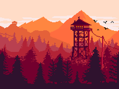 Firewatch pixelart