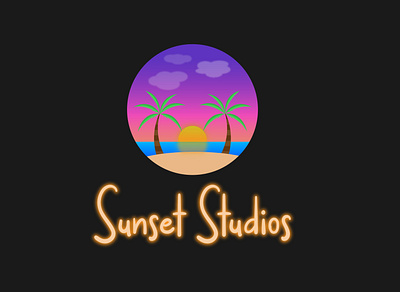 Sunset Studios Logo beach branding design illustration illustrator light logo logodesign minimal vector