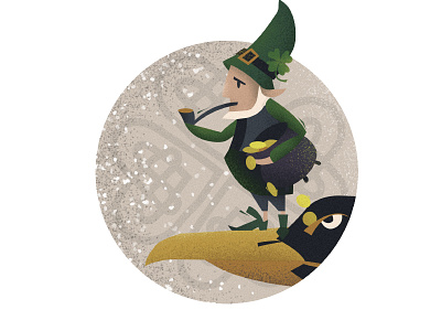 Leprechaun fairytale illustration ireland leprechaun moon mythology swan