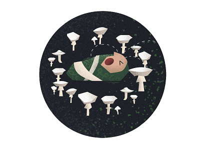 Fairy Circle child fairytale illustration ireland mushrooms mythology