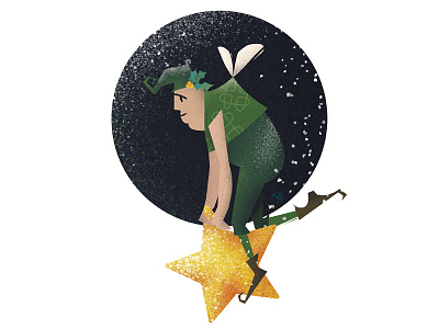 Star art christmas elf illustration star