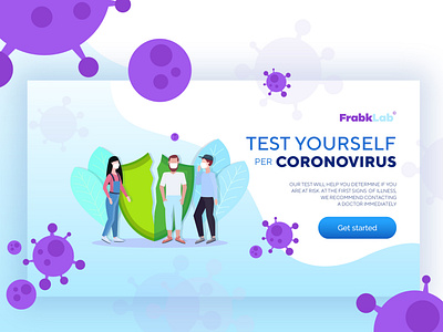 The first screen for the site to test the coronovirus covid 19 landing page design