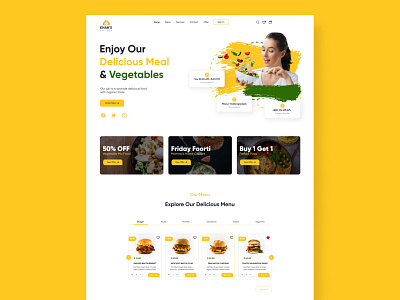 Food Restaurant Landing Page app app ui branding design graphic design illustration logo ui ux vector