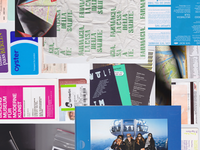 Okay I Buy The Ticket collage exhibition found material poster scan travel typography