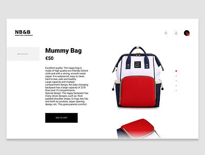 Backpacks store, product page backpack design fashion minimal store ui ux web web design webdesign website website design