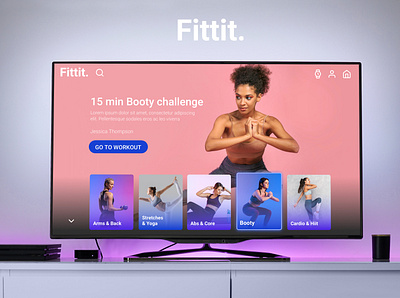 Workout App for TV Screen excercise tv app ui user interface workout worokut app
