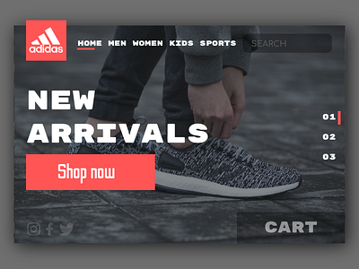 Adidas UI clothing illustration shoes ui web web design website