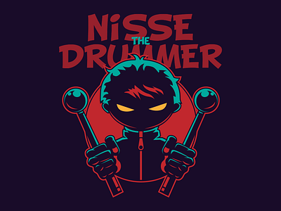 Nisse The Drummer adobe illustrator character dark design drummer evil flat illustration music nisse vector