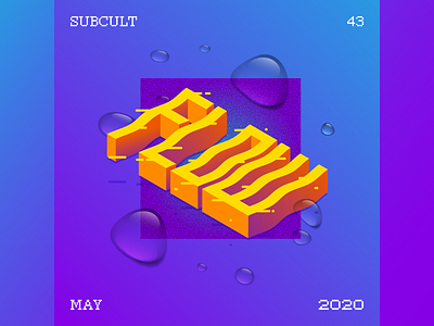 SUBCULT43 FLOW MAY 2020 adobe illustrator blue covers deep design digitalart drops drum and bass flat flow good good vibes graphicdesign liquid music purple sound summer typographic water