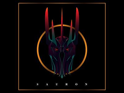 Sauron adobe illustrator book character dark digitalart flat gradient graphicdesign helm hobbit illustration lotr mordor ring sauron tolkien