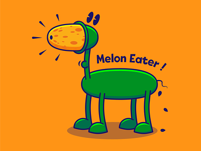 Melon Eater cartoon character eater flat food funny illustration glutton green jaws melon nissethedrummer omnomnom summer yummy