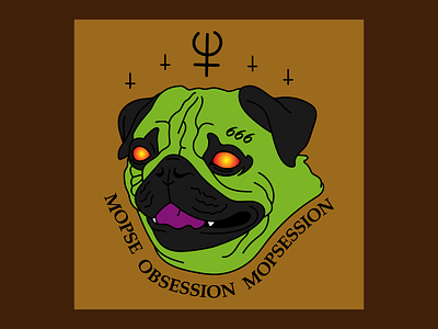 Mopsessoin 666 doggy flat lineart obsession pugs