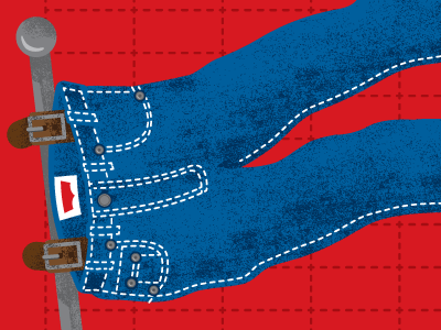 In Levi's We Trust america american editorial illustration jeans levis made in america