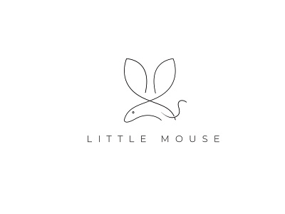 Little Mouse Logo design flat icon illustration logo minimalist logo vector