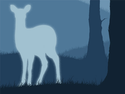 Patronus blue color deer digital doe grass harry potter patronus trees