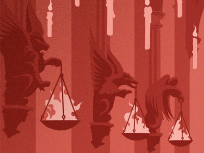 Great Hall candles castle color digital fire harry potter hogwarts illustration red statues