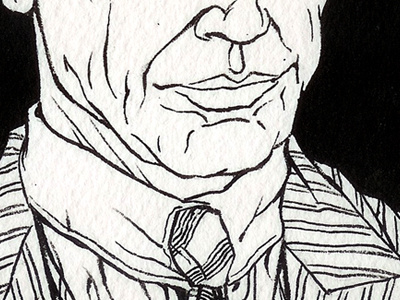 Nucky boardwalk empire illustration ink nucky thompson pinstripes portrait steve buscemi suit tie