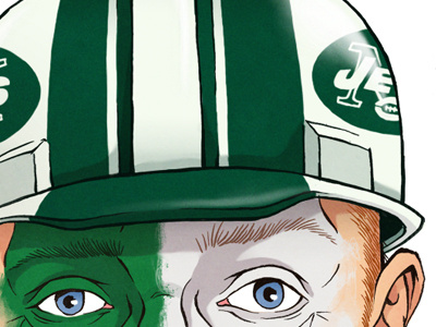 Jets Fan digital face paint football illustration ink jets new york portrait sports