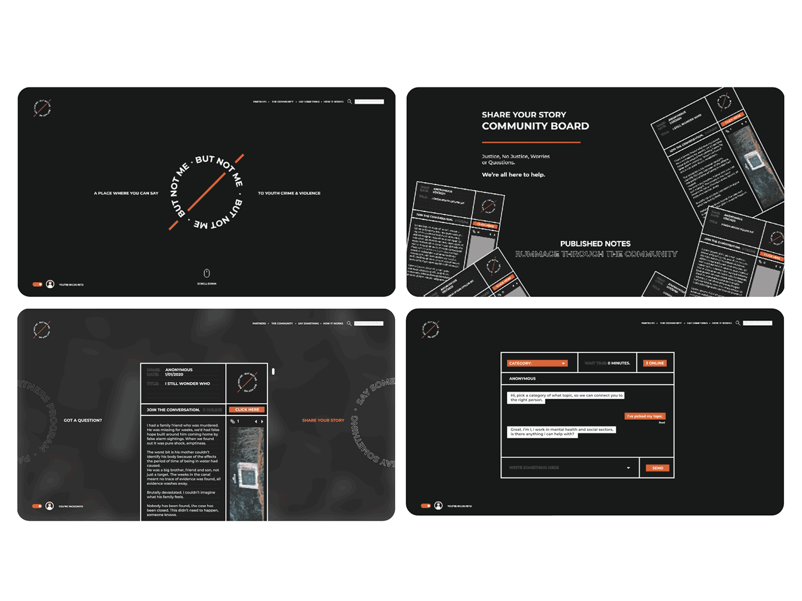 Light & Dark Toggle UI | Youth Violence Support Platform digital graphicdesign inverted web design