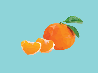 Polygonal Tangerine fruit fruit illustration illustration polygonal polygonal art polygonal graphics