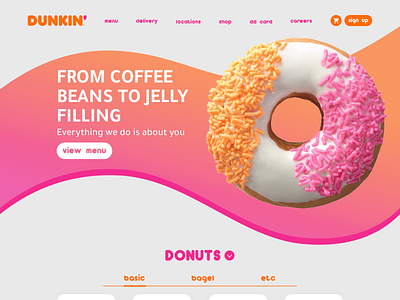 Dunkin' Donuts Website Redesign design ui ui design website design