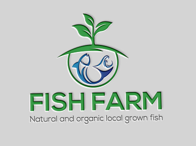 Natural and organic local grown fish abstract background creative design designs icons logo vector