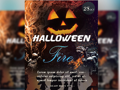 Halloween Fire Flyer Design