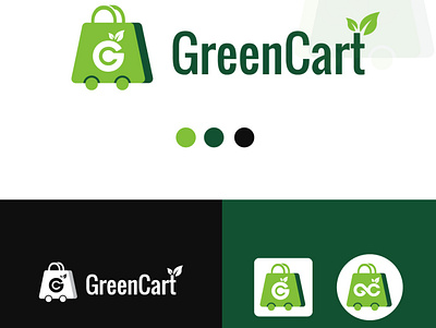 Greencart Logo Design 3d animation branding graphic design greentree logo logo design mamunislam85 motion graphics shopping logo treelogo ui