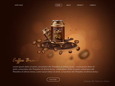 Coffee Brand Home Page Design animation branding business coffee logo design coffee shop design illustration logo typography ui ux vector