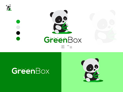 Panda Greenbox Logo 3d animation branding business design graphic design illustration logo motion graphics panda logo ui