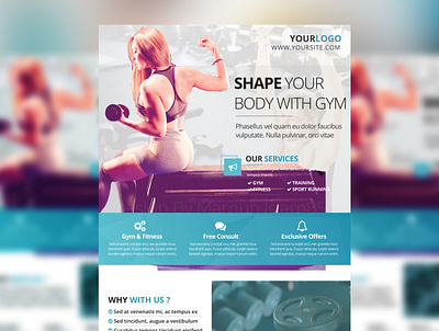 GYM Flyer Design 3d animation branding business design graphic design gym flyer design illustration logo motion graphics typography ui ux vector