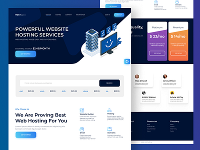 Hostgate landing Page design figma illustration typography website