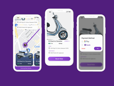 Rent Scooter App UI design