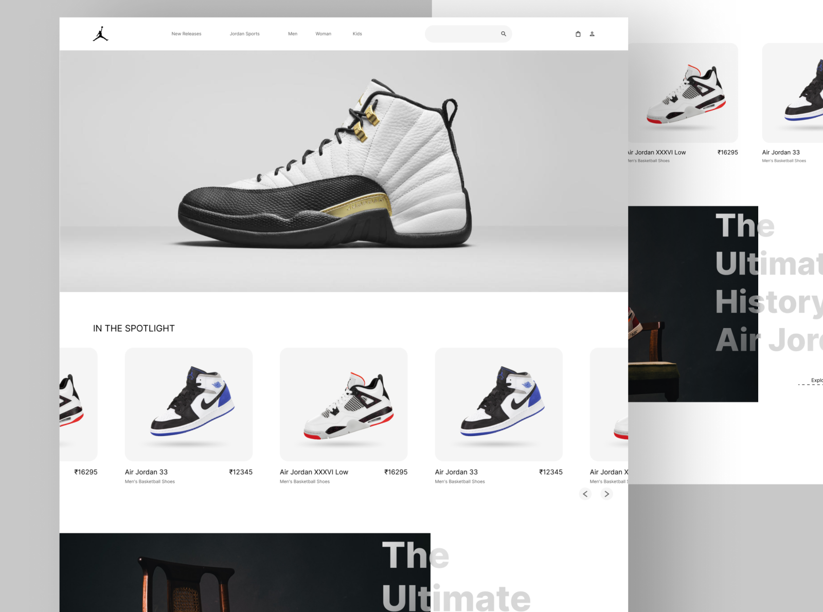 Nike Air Jordan Web UI design by Chandan Rajbongshi on Dribbble