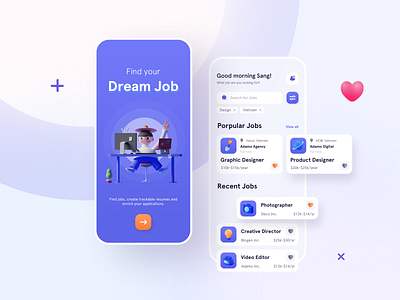 Find Jobs App Concept app app design application color concept concept design find job finder job job app pure ui ui ux ui design visual visual design