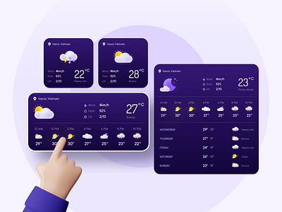 Weather Widget for Iphone app app design application concept concept design design icon uidesign uiux visual design weather weather app weather icon