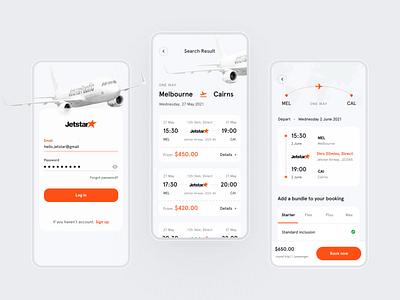 Jetstar | Flights Booking App Concept