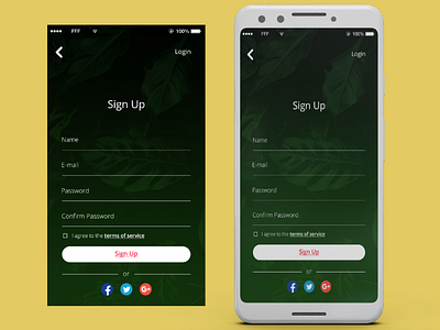 Mobile_App_Sign Up_Page_Brand by Vignesh on Dribbble